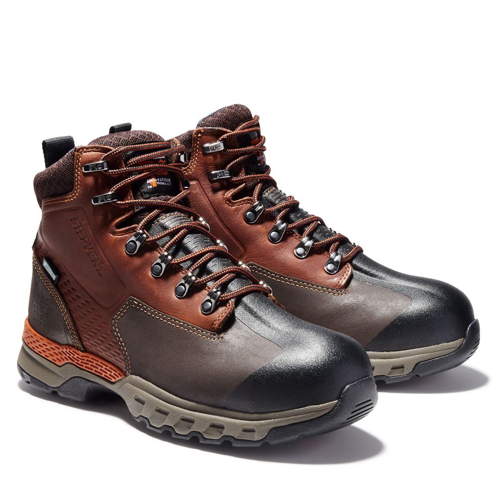 Botas Masculino - Timberland Pro Downdraft 6\" Alloy Toe - LKZAV9207 - Marrom/Pretas